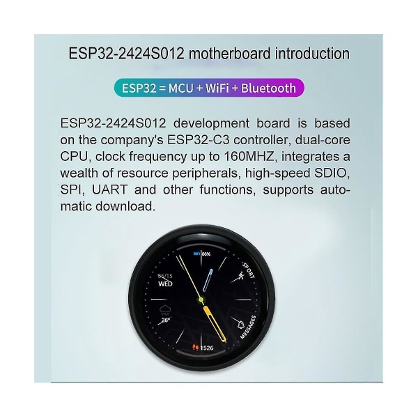 Esp32-c3 kehityskortti 1,28 tuuman pyöreä LCD-näyttö kosketusnäyttö Wifi Bluetooth moduulilla
