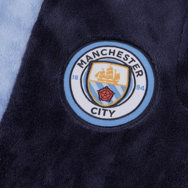 Manchester City Boys morgenkåbe hætte fleece børn OFFICIEL fodbold