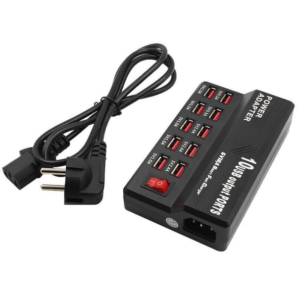 Smart ti-ports multi-port USB hurtiglading (svart)