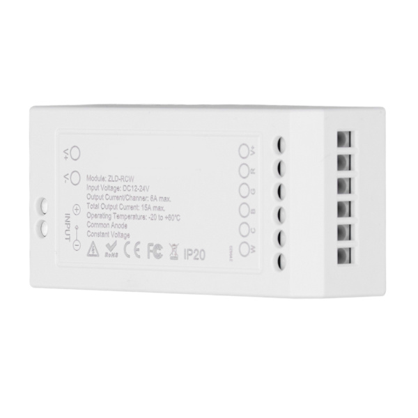För Zigbee LED-drivare Smart Home LED-strip Controller RGB+CW Ljusremsa Controller med App DC12~24V