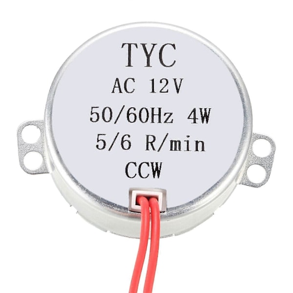 Tyc Synkronmotor AC 12V 5-6RPM 50-60Hz CCW 4W FP