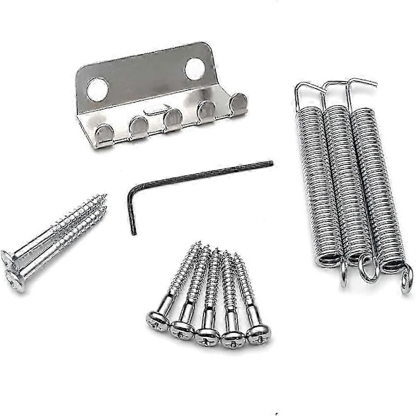 52,5 mm Gitarr Stratocaster Tremolobro Set för Fender Strat Squier Elgitarr Ersättning, silver