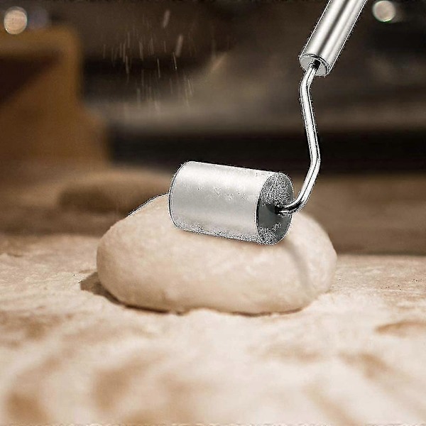 Nuddelrull i rustfritt stål for baking av pasta og kaker (sølv)