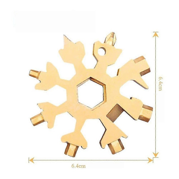 3-pack Snöflinga Multiverktyg 18-i-1 Phillips Skruvmejselset, Multiverktyg med Säkerhetslås (guld*2)