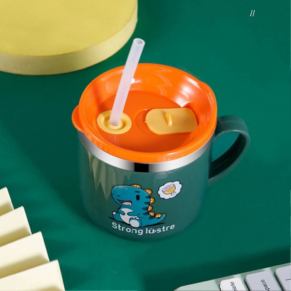 Wharick 270ml Oppimisjuomakupillinen Helppokäyttöinen Käytännöllinen Ihastuttava Dinosaurusten Kuvioinen Lapsen Sippy Cup