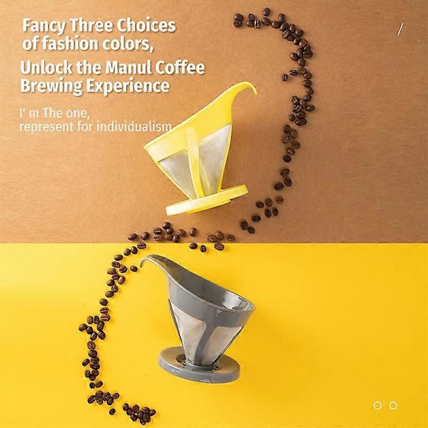 Återanvändbar Single-Cup Pour Over Kaffebryggare Kaffedroppare med Engångs Pappersfilter Kvarn Också