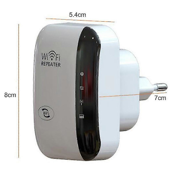 WiFi Forstærker, WiFi Repeater 300 Mbps 2.4 GHz, WiFi Repeater med Fast Ethernet Port, WPS-knap, Kompatibel Mini WiFi Forstærker Modtager