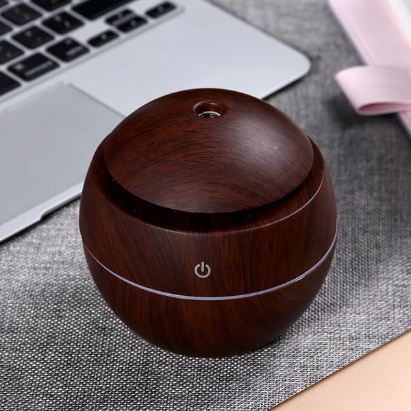 Luftfuktare i träkornssvamp, USB Mini Aromadiffusor med tyst drift