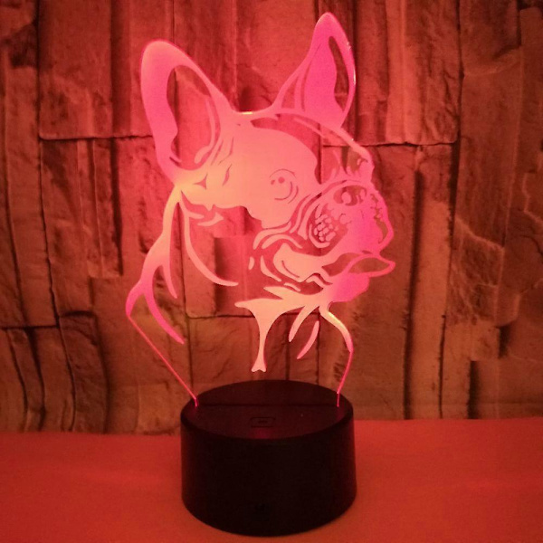 Kreativ 3D-lampa, 3D-effekt med flerfärgade mönster, smart sensor och färgglada lägen, perfekt för sovrum, vardagsrum och arbetsrum (svart botten)