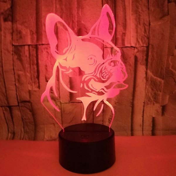 Kreativ 3D-lampe, 3D-effekt med flerfargede mønstre, smart sensor og fargerike moduser, ideell for soverom, stue og arbeidsrom (svart bunn)