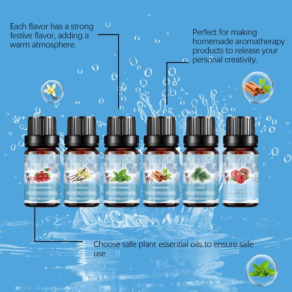 Vinterduftoljesett, 6x10ML Ferie Aromaterapi Dufter