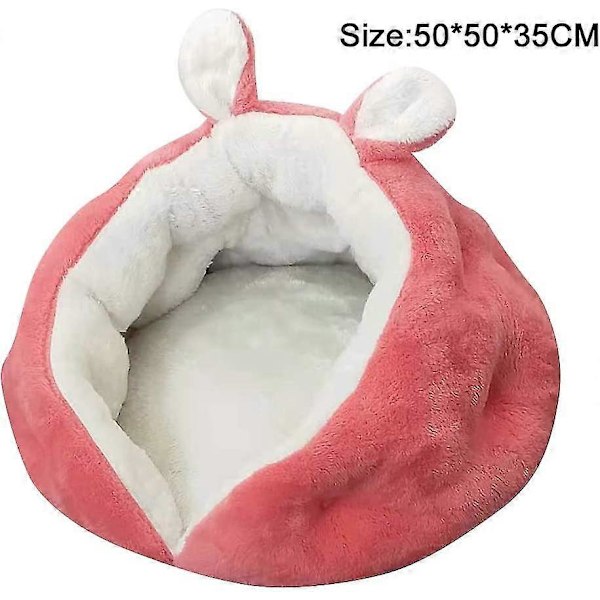 Kat/hund Seng Dyb Søvn Kattesofa Til Vinter Blød Og Behagelig Kæledyr Mz127 (50 * 50 * 35cm, Pink)