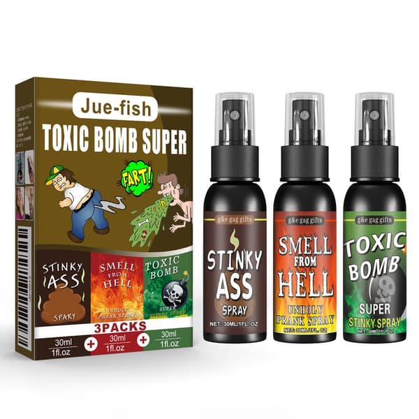 Superstark Prank-Fjärtspray, Extra Kraftfull Formula, 30 ml, 3-pack Stinkbombsspray-set