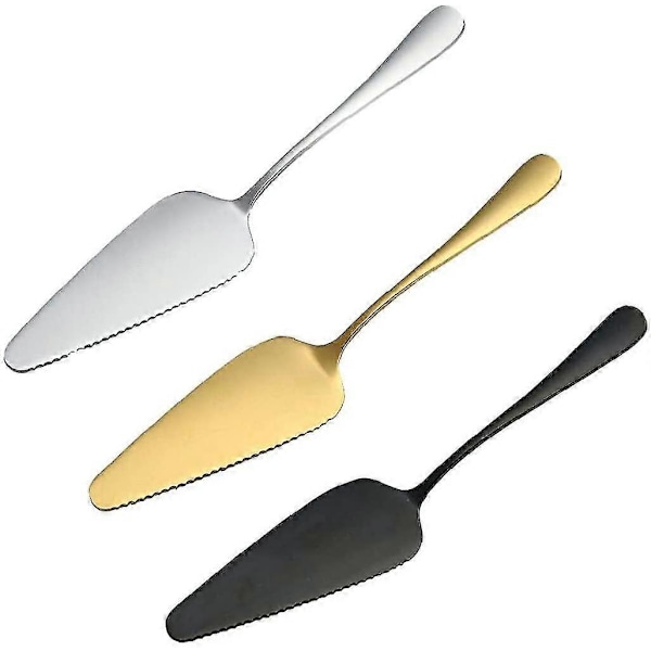 Kakslicer, Pajserver, Pizzaskära, Rostfritt Stål Med Fina Serrated Kanter För Bröllop, Jubileum, Fest, Kökstillbehör (Svart) (2-pack)