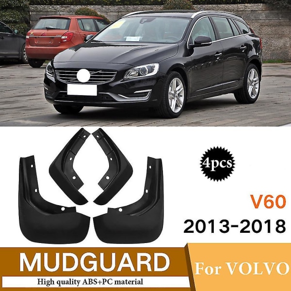 Hög kvalitet för Volvo V60 2013 2014 2015 2016 2017 2018 Stänkskydd Stänkskärmar Stänkskärmskydd Fram Bak Tillbehör