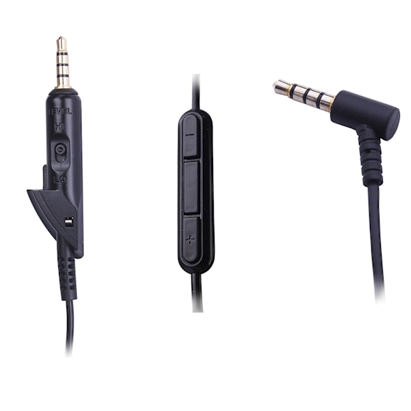 Kable til Bose Quietcomfort 15/qc15 Qc2 Hovedtelefoner - Audiokabel med Dobbelt 3,5 mm AUX-stik (Størrelse: Uden Knap)
