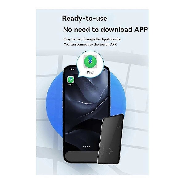 GPS-spårare Smartkort Plånboksföljare Kort Fungerar med Find My App Tunn GPS Den