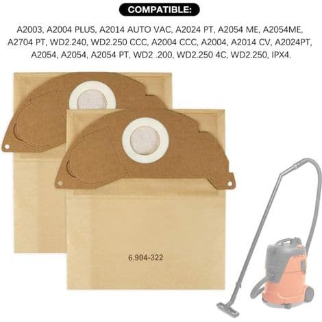 Parti med 10 dammsugarpåsar för Karcher 6.904-322.0