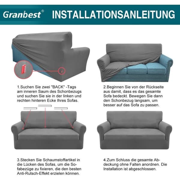 Supermjukt töjbart 3-sits sofföverdrag i spandex för hundar. Djursofföverdrag. Möbelskydd med elastisk nederkant (3-sits, ljusgrå)