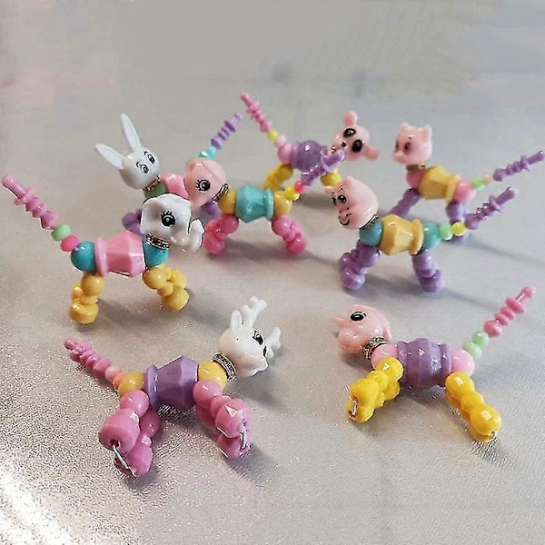 8 st Animal Twisty Armband, Deformation Animal Time Armband DIY Samlararmband för Flickor Leksaker Banmo