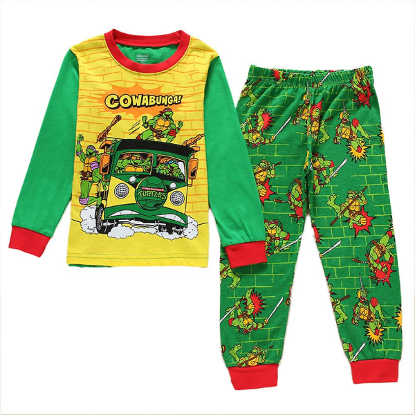 Teenage Mutant Ninja Turtles Theme Pyjamas Pjs Set Barn Pojkar Långärmade Toppar Byxor Byxa Pyjamas Nattkläder Sovkläder Red Tiger L