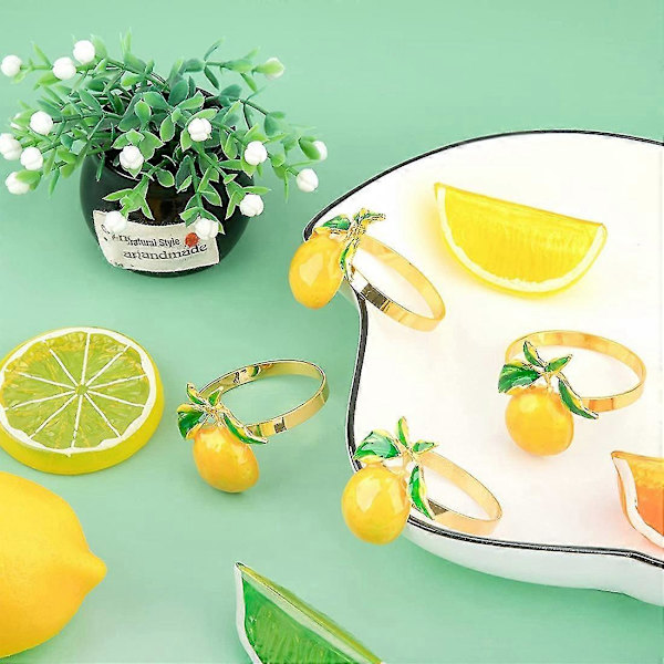 12 stycken citron servettringar sommar servetthållare tropiska frukt servetspänne dekoration för sommar Bi