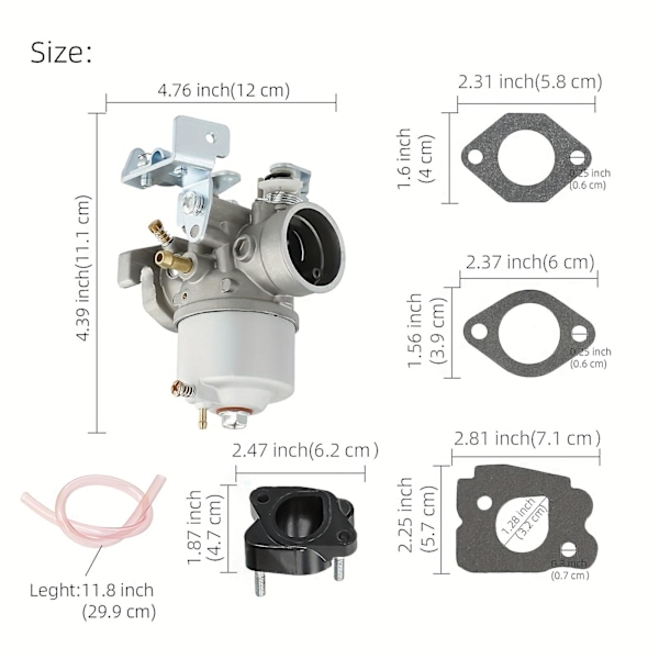 Nya modeller Roykaw Golf Cart Förgasare Kit för Yamaha G2/G5/G8/G9/G11 4 Cykel (1985-1995) Gasmodeller, Inkluderar Distansfog, OEM# J38-14101-00, J38-14