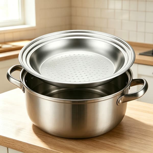 Multifunktionel dampbakke i rustfrit stål, universal filter dampstativ, passer til 30/32/34 cm wok