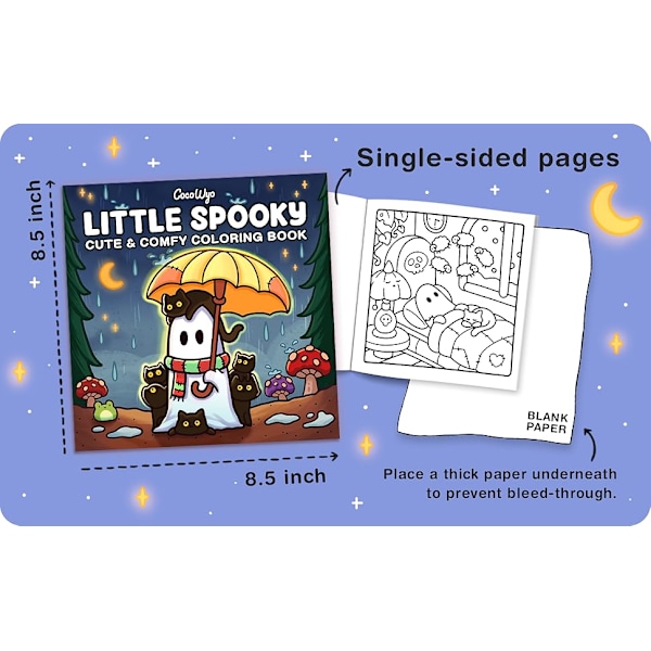 Lilla Spooky: Färgläggningbok för Vuxna och Tonåringar med Söta, Läskiga Varelser i Mysiga Hygge-Stunder för Avkoppling (Cozy Spaces Färgläggning)