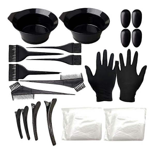 1 Set/22st Hårfärgningskit Engångs DIY Färgningsverktyg Kit Hårtoning Blandningsskål Kam för Hemmabutik