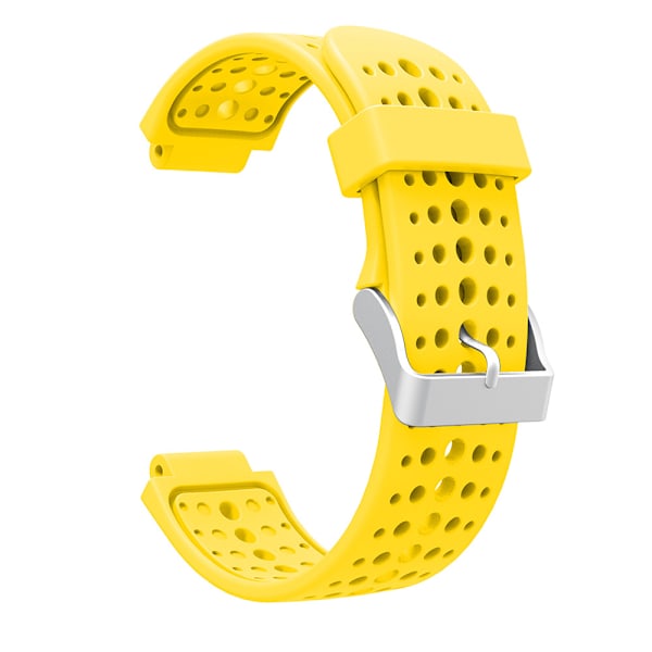 Gul silikone rem med runde huller til Garmin Forerunner 230 630 235 Approach S20 (monokrom)