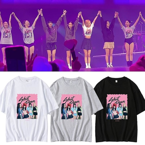 Blackpink Concert Bornpink Park Choi Young Lisa Samma print Kortärmad T-shirt Topp