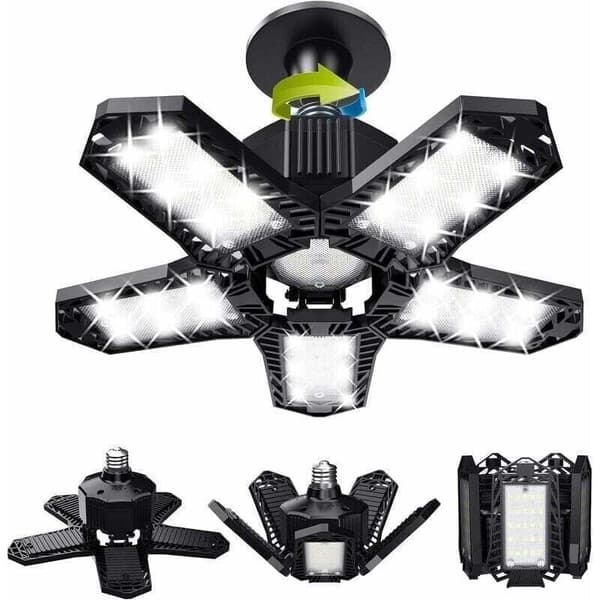 Udsalg: Garage LED-lysæt - 120W - 12000lm - Værkstedslampe - Fleksible loftslamper - E26/E27 Paneler - 1 TRIMEC Lampe