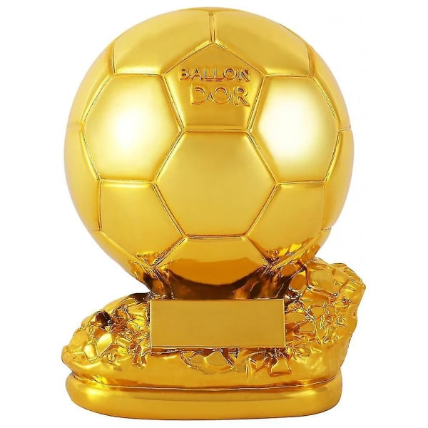 Ballon d'or Trophy Fotbollstrofé, Guldballong Fotbollstrofé, Bästa Fotbollstrofé Resin Replika Med galvaniseringsprocess För kontorsdekorationer