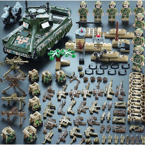 Kompatibel med byggeklodser militær minifigur specialstyrke tank Hummer køretøj 6-10 år gamle byggeklodser