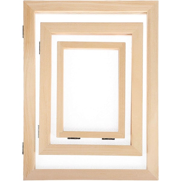 3 stk. Papirlagingsrammer Papirlagingsskjermer Treramme Papirlagingsform Papirlagingsutstyr