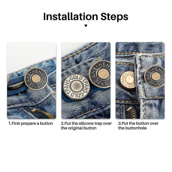 Bukser Button Extender - Linjeforlænger til mænds jeans (5 stk)