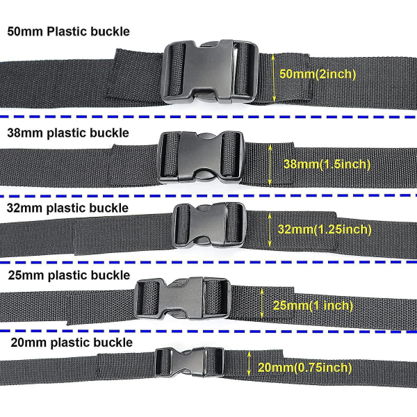 Sivusoljet, vahvat muoviset solkipidikkeet Napsauttavat reppuvyön vaihtosolki (4 kpl, musta)