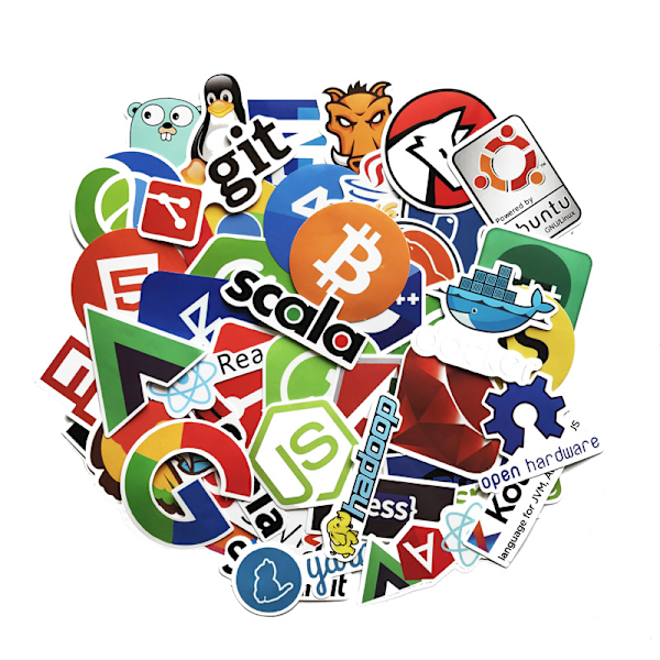 Programmer klistermærker programmeringssprog software logo computer notebook personlige klistermærker bagage klistermærker