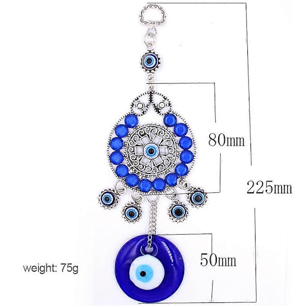 Vindspel Turkiet Oskans Öga Hängen Amulett Hem Väggdekoration Välsignelse Skydd Gåva Drömfångare Blå Rhinestone