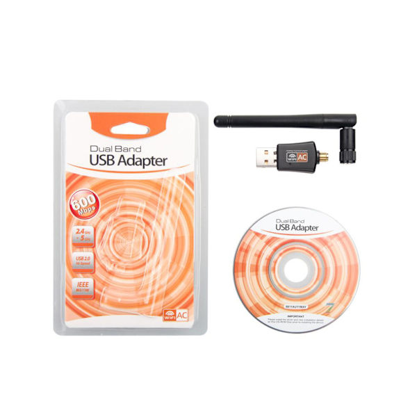 600M kaksoiskaistainen langaton verkkokortti wifi-signaalin vastaanotin lähetin 2.4/5G Gigabit tietokoneen USB langaton verkkokortti