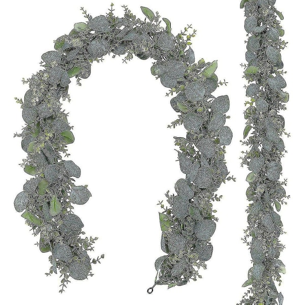 2 pakke 5,5 ft kunstig eukalyptuskrans forårskrans Falske grønt hængende planter til bryllup