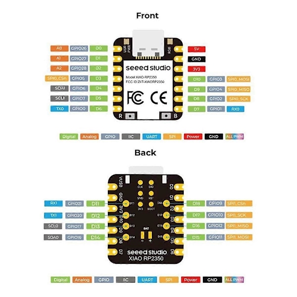 For 2 XIAO RP2350 Arm -M33 og Hazard3 RISC-V RAM for, Sveisning