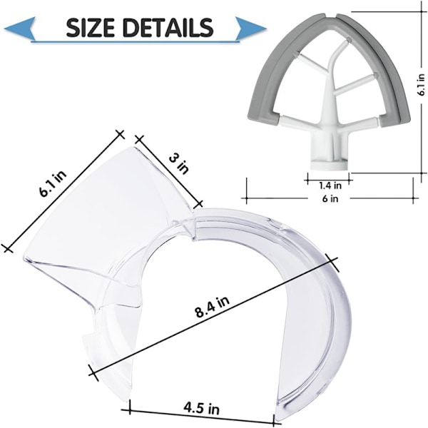4,5 ja 5 litran kaatamissuoja KitchenAid-takaisesekaimelle, KN1PS, KSM500PS, KSM450