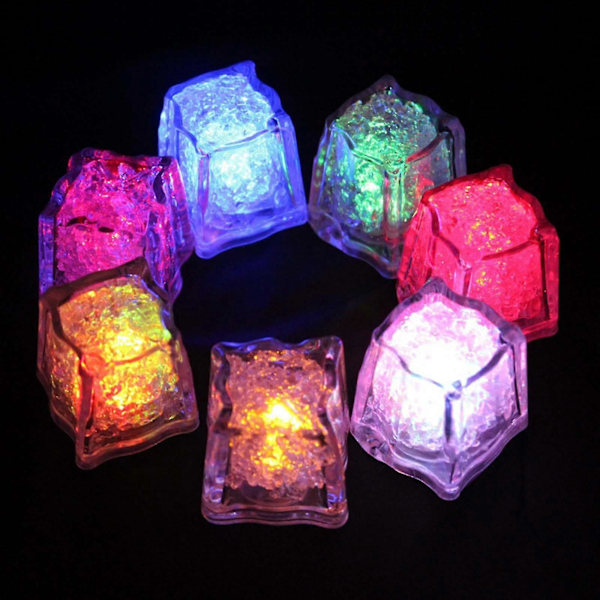 Isbiter for drikke med barlys, 7 fargerike LED-lys, vanntett isbit (Farge: Hvit)
