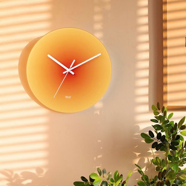 Nordisk Solnedgang Vægur Batteridrevet Med Spids Nål Rund Lydløs Ur Til Hjem Soveværelse Kontor Dekoration Gave