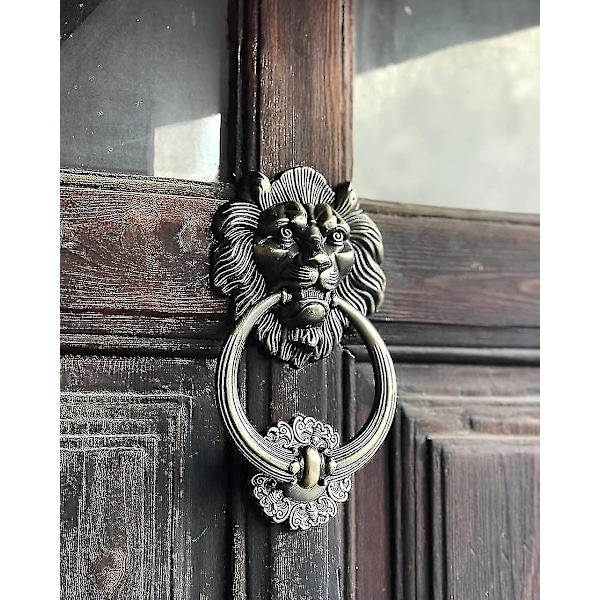 Door Knocker In The Shape Of A Lions Head, Bronze