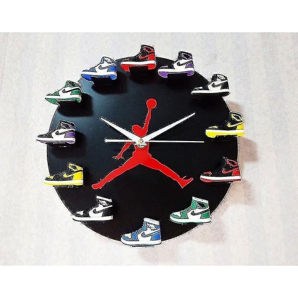 3d Aj Basketball Sneakers Vægur Creative Clock