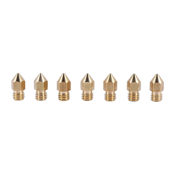 22 stycken 3D-skrivarmunstycken Mk8 Munstycke 0,2 mm, 0,3 mm, 0,4 mm, 0,5 mm, 0,6 mm, 0,8 mm, 1,0 mm Extruder Pr