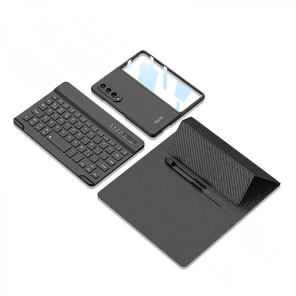 Samsung Galaxy Z Fold 4 Keyboard Case Set - Irrotettava Bluetooth näppäimistö, S Pen -paikka, Näytönsuoja